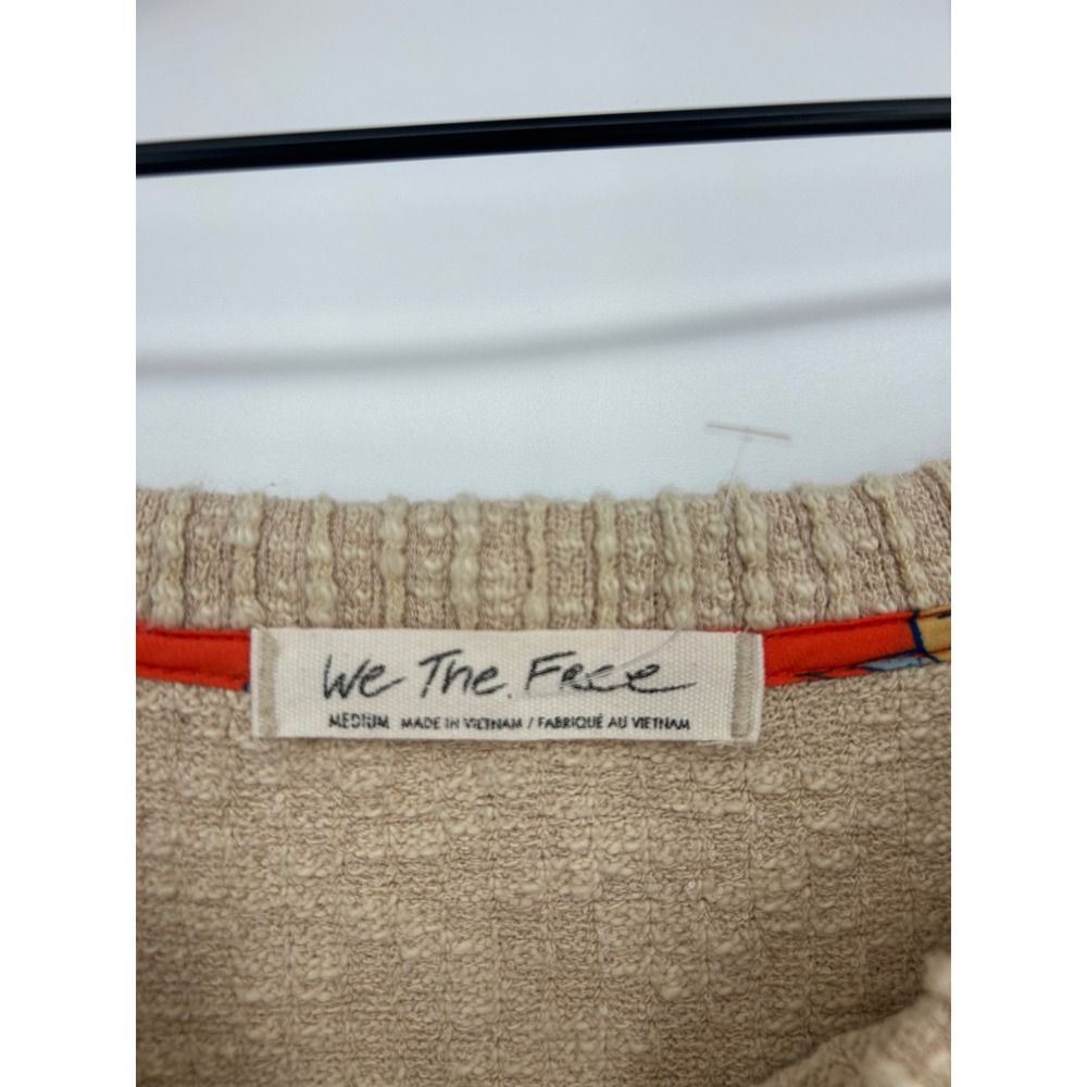 Free People We The Free Ribbed Boardwalk Hacci Sweater Tan Oversized Medium - Picture 4 of 7